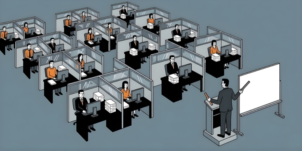 How a traditional workforce is structured around fixed roles and hierarchies