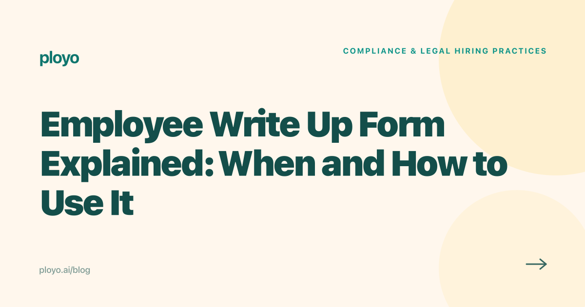 Employee write-up form when and how to use it