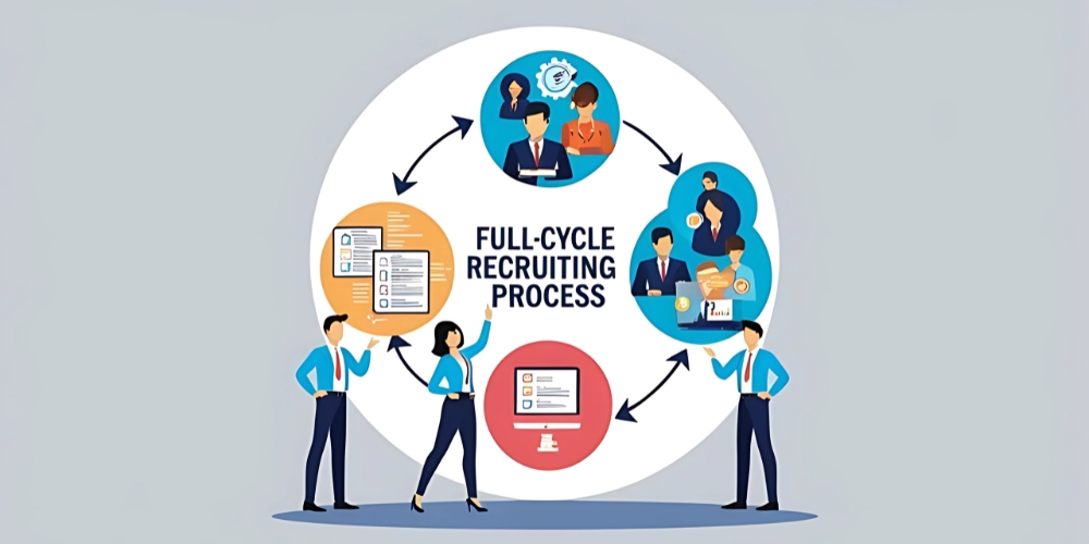 Full cycle recruiting process illustration