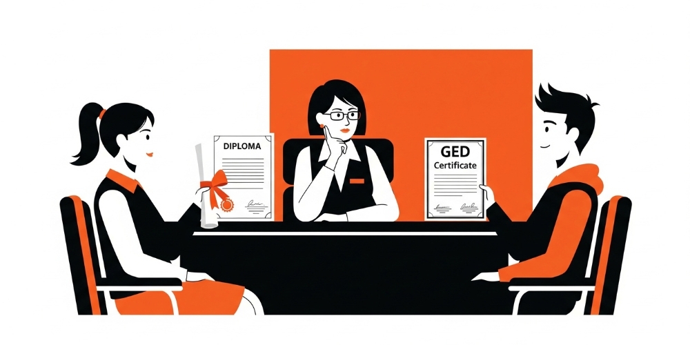 Hiring preferences between GED and high school diploma