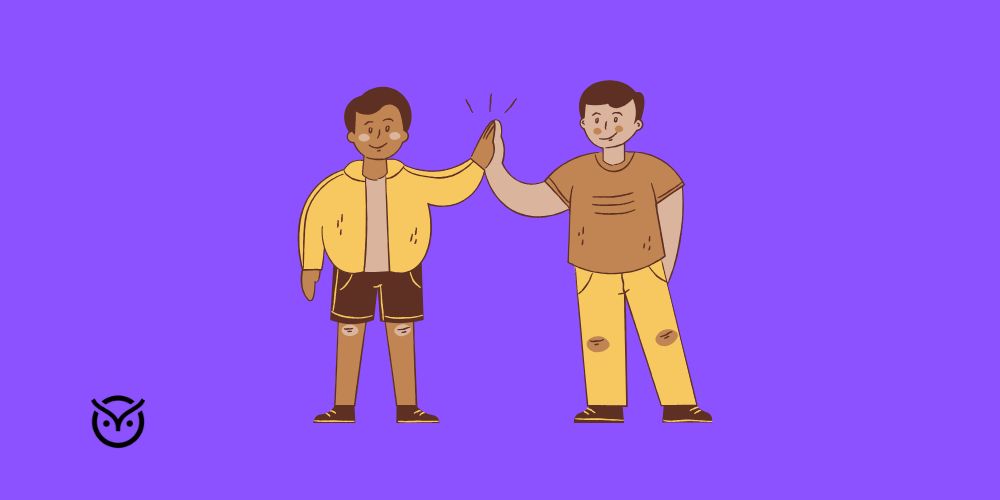 Two friends running a mock interview to prepare for a real job interview