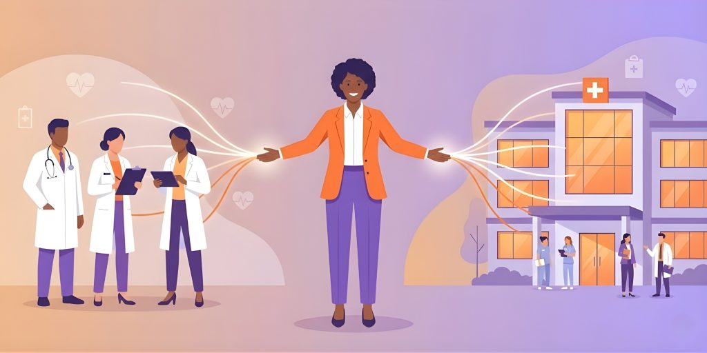 A physician recruiter coordinating healthcare hiring